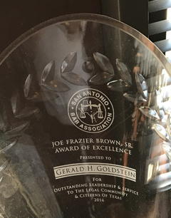 San Antonio Bar Association - Joe Frazier Brown, SR. - Award of Excellence